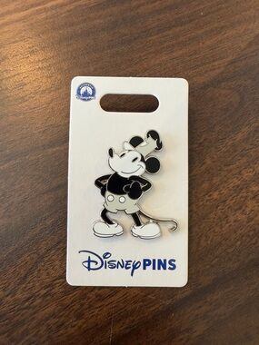 Disney 2024 Black & White Steamboat Mickey Enamel Pin